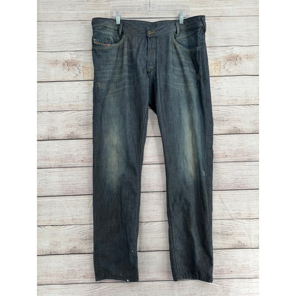 Diesel IAKOP Slim Straight‎ Jeans Mens 38 Blue Medium Wash Denim